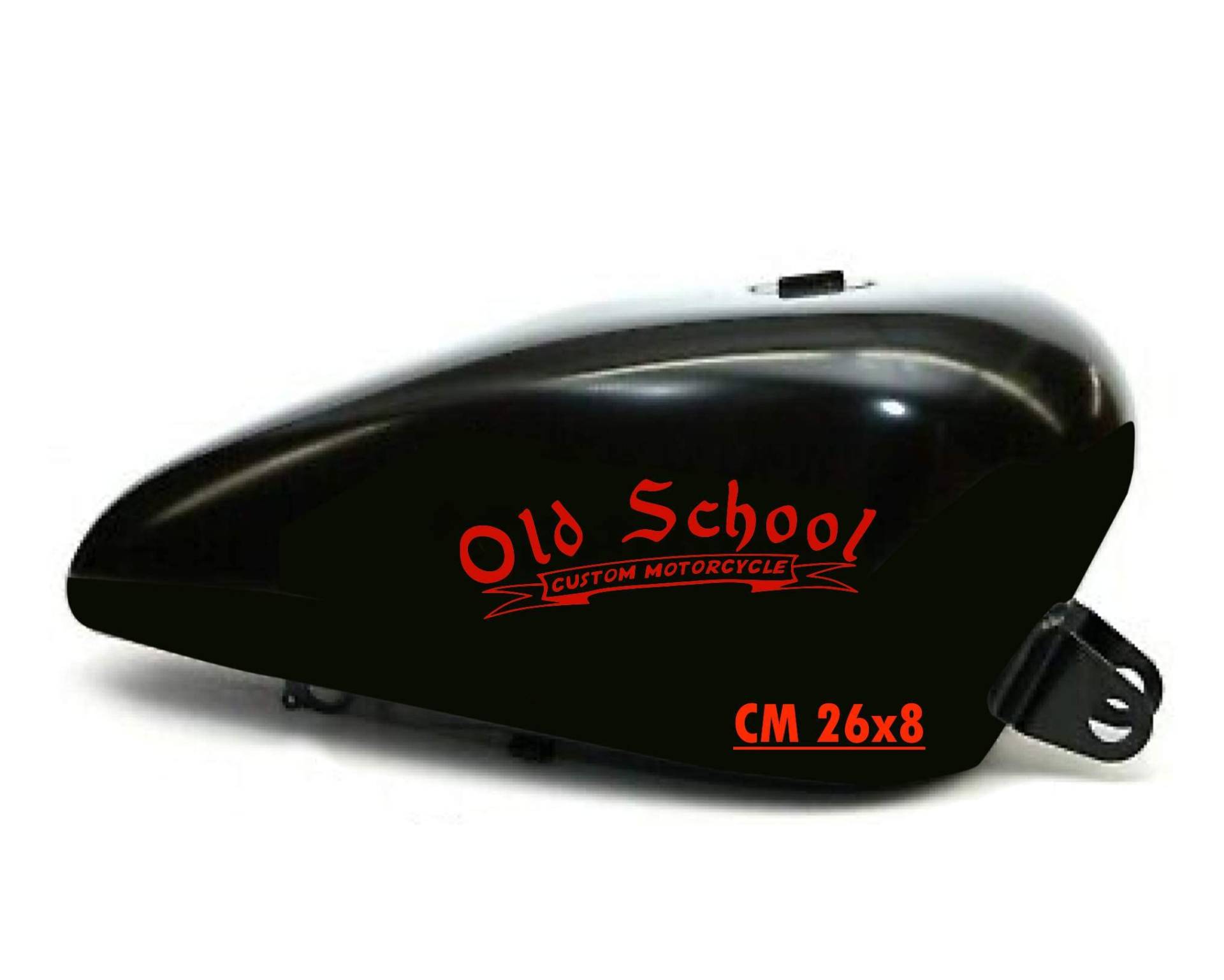 Set mit 2 Aufklebern für Motorrad, Tank, Old School Bobber Chopper Harley Custom Vintage Old Style Code 1666 (031 rot, matt (matt_opaque)) von Pimastickerslab