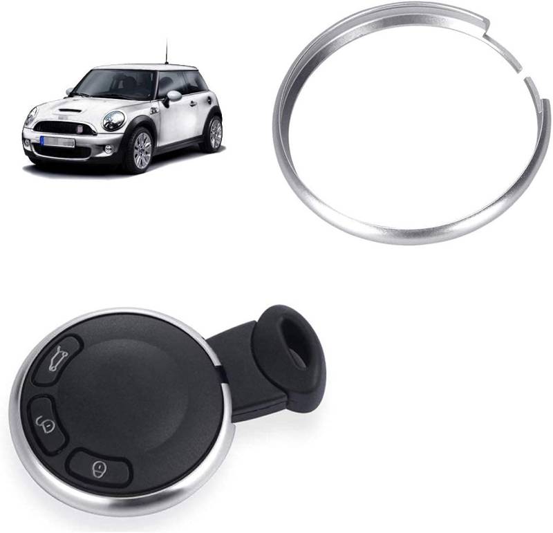 Pinalloy Smart Key Fob Ring Rim Trim Abdeckung für Mini Bimmer R55 R56 R57 R58 R59 R60 R61 (Grau) von Pinalloy