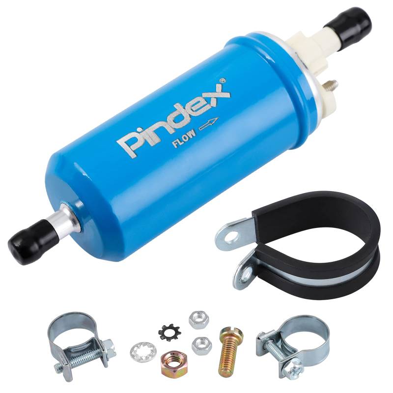 Pindex 12V Ekektrische Kraftstoffpumpe 7.21440.51.0 Benzinpumpe, Inlinne Pumpe 95L/H, 2.27-0.38Bar, 3.19-5.51Psi,Blau von Pindex
