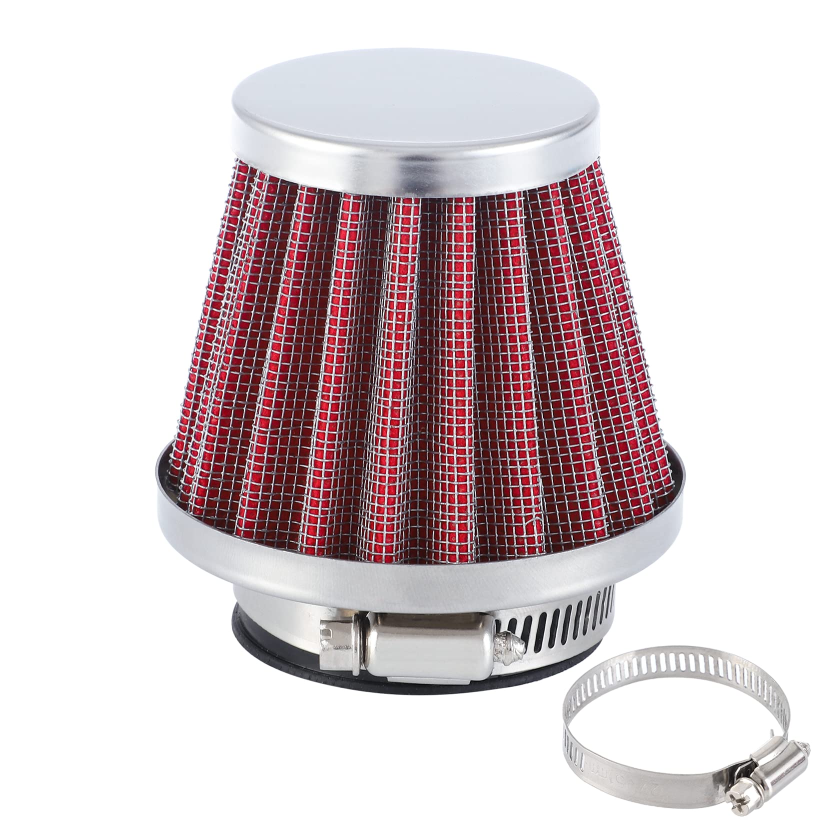Pindex 38mm 39mm 40mm Motorrad Ansaugluftfilter Ansaugkit Luftfilter, Doppelschicht Stahl Sportluftfilter für Motorrad Scooter ATV Moped Roller, Rot Pindex 38mm 39mm 40mm Motorrad Ansaugluftfilter Ansaugkit Luftfilter, Doppelschicht Stahl Sportluftfilter für Motorrad Scooter ATV Moped Roller, Rot von Pindex