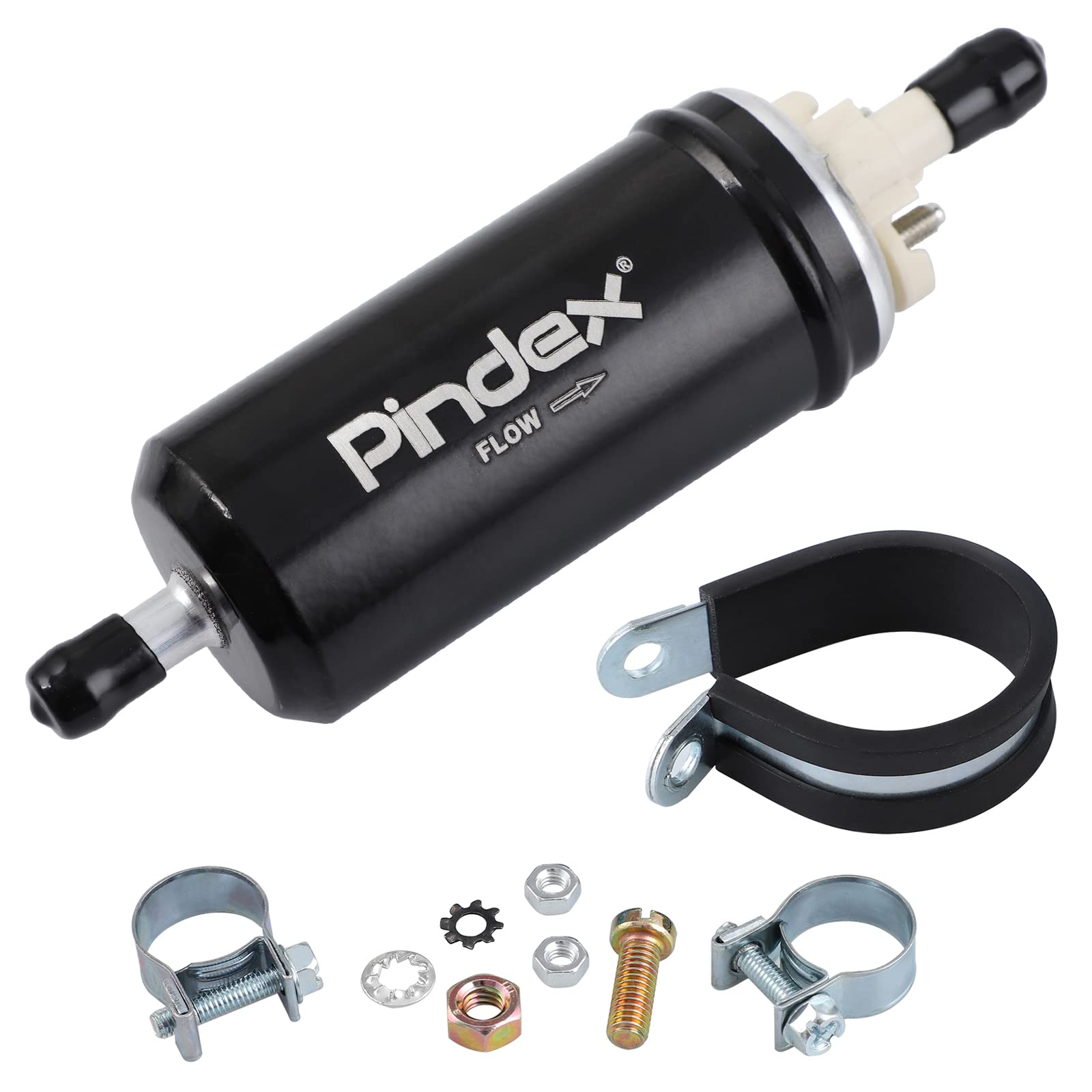 Pindex 7.21440.51.0 Elektrische Kraftstoffpumpe 12V Benzinpumpe Elektronische Pumpe für Audi/BMW/Honda Africa/Bootsmotoren,Schwarz von Pindex