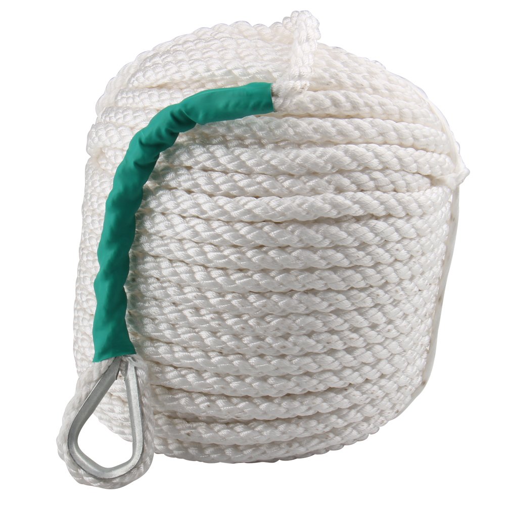 Pindex Bootsseil 12mm x 30m Ankerleine Polypropylenseil Dreisträngiges geflochtenes Weiss Festmacherleine Tauwerk für Boote | Schlitten Pindex Bootsseil 12mm x 30m Ankerleine Polypropylenseil Dreisträngiges geflochtenes Weiss Festmacherleine Tauwerk für Boote | Schlitten von Pindex