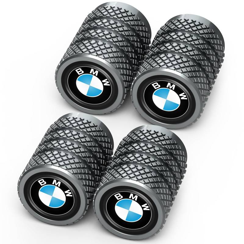 Legierung Auto Ventilkappen für BMW X1 X3 X7 X5 X6 1 3 5 6 Series Z4 7 M Series,4pcs Ventilkappen Auto Reifen Ventilkappe, Auto Reifen Luftabdeckungen Staubkappen, schwarz von PingoUK