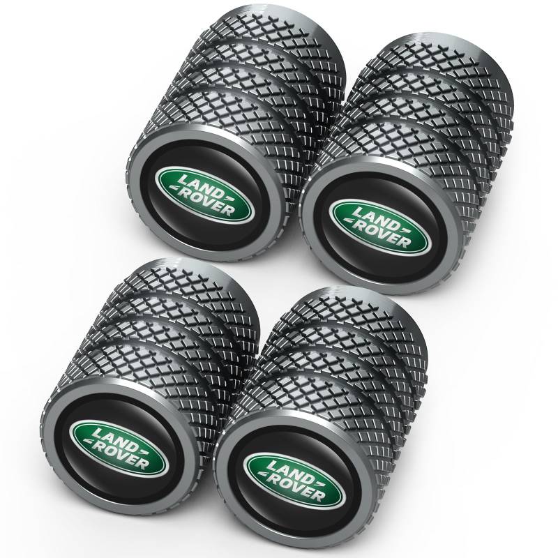 Legierung Auto Ventilkappen für Land Rover Discovery Range Rover Sport Defender Landcruiser LR2 3 4,4pcs Ventilkappen Auto Reifen Ventilkappe, Auto Reifen Luftabdeckungen Staubkappen, schwarz von PingoUK