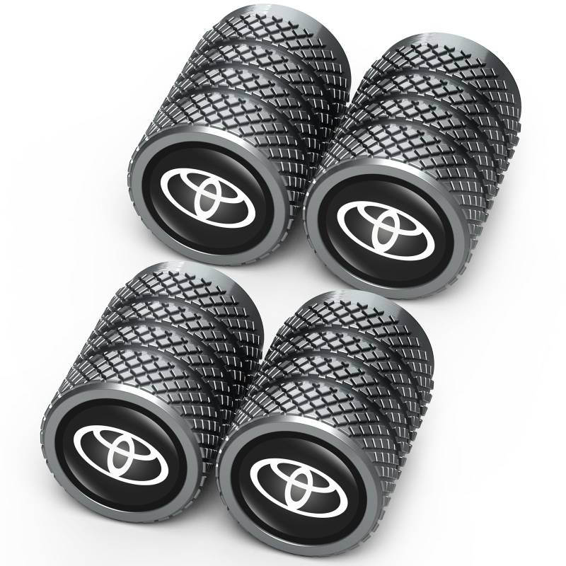 Legierung Auto Ventilkappen für Toyota Corolla Avalon Camry Prius Avalon RAV4 Highlander,4pcs Ventilkappen Auto Reifen Ventilkappe, Auto Reifen Luftabdeckungen Staubkappen, schwarz von PingoUK