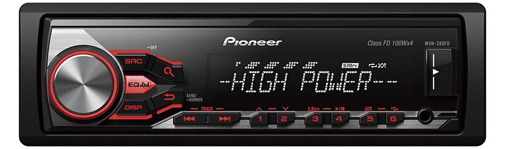 Pioneer MVH-280FD 1-DIN Autoradio, Display Mehrfarbig, USB und AUX-in, 5-Band-Equalizer, MOSFET-Verstärker mit 4 x 100 Watt, RDS-Tuner, iPod/iPhone Direct Control und Android von Pioneer