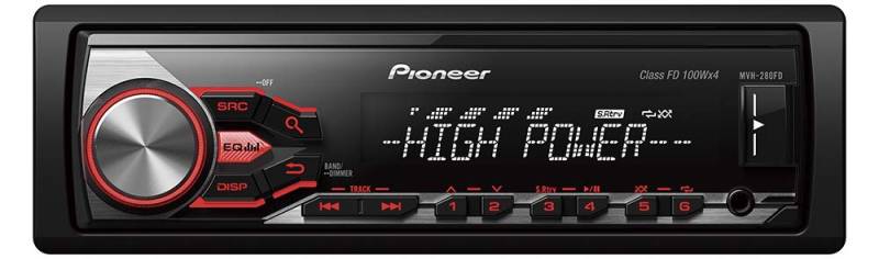 Pioneer MVH-280FD 1-DIN Autoradio, Display Mehrfarbig, USB und AUX-in, 5-Band-Equalizer, MOSFET-Verstärker mit 4 x 100 Watt, RDS-Tuner, iPod/iPhone Direct Control und Android von Pioneer