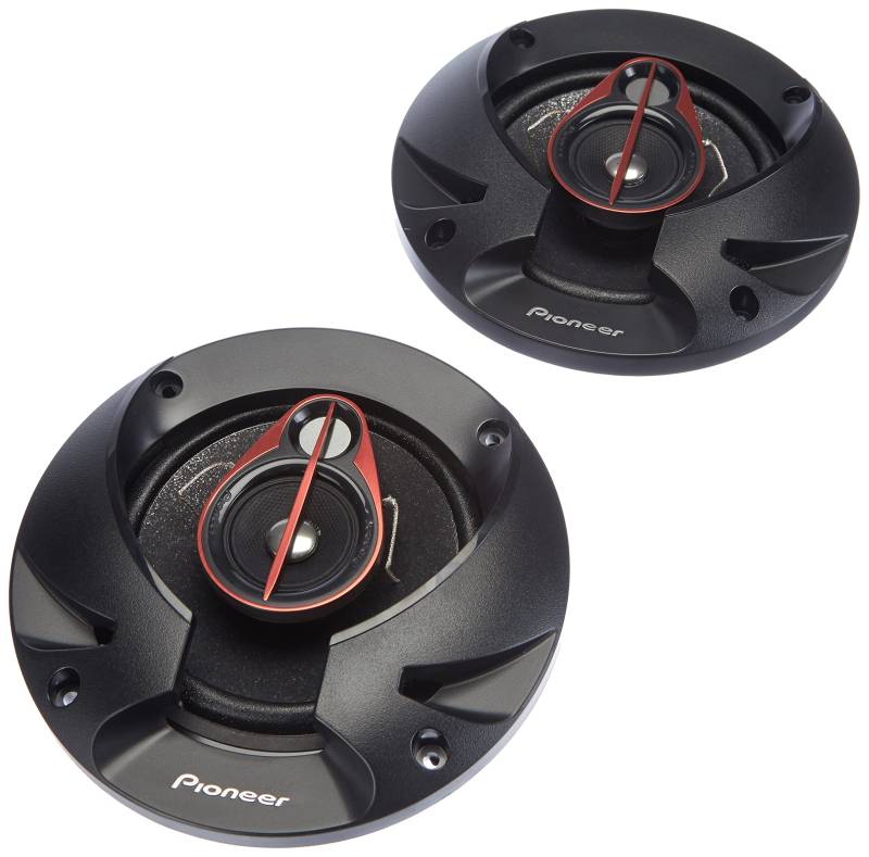 Pioneer TS-R1350S 13 cm 3-Weg-Koaxial-Lautsprecher Set mit 2 Lautsprechern (je 250 W max., 35 W Sinus), IMPP-Membran für optimalen Bass, 47 mm Einbautiefe, 121 mm Einbauausschnitt, mit Gitter von Pioneer