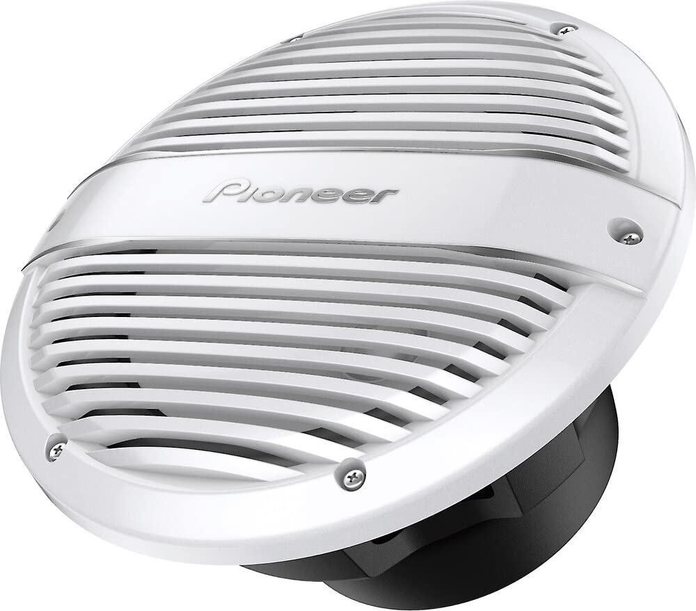 Pioneer TS-ME100WC Marinetauglicher Subwoofer (900 W), 25 cm / 10 Zoll, Schutzart IPX7, IMPP Konus für optimalen Bass, Einbautiefe 126 mm, Gitter in Perlmutt-Weiss von Pioneer