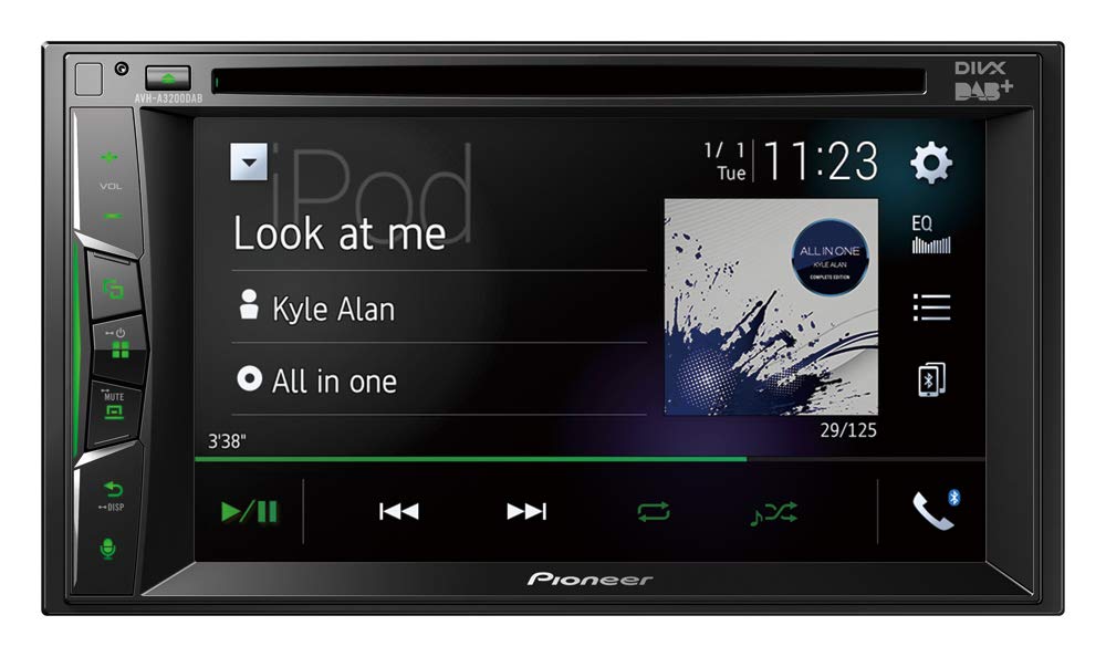 Pioneer AVH-A3200DAB 2-DIN-Multimedia Player, 6,2-Zoll ClearType-Touchscreen, Smartphone-Anbindung, USB, DAB/DAB+ Digitalradio, Bluetooth, 13-Band-Grafikequalizer von Pioneer