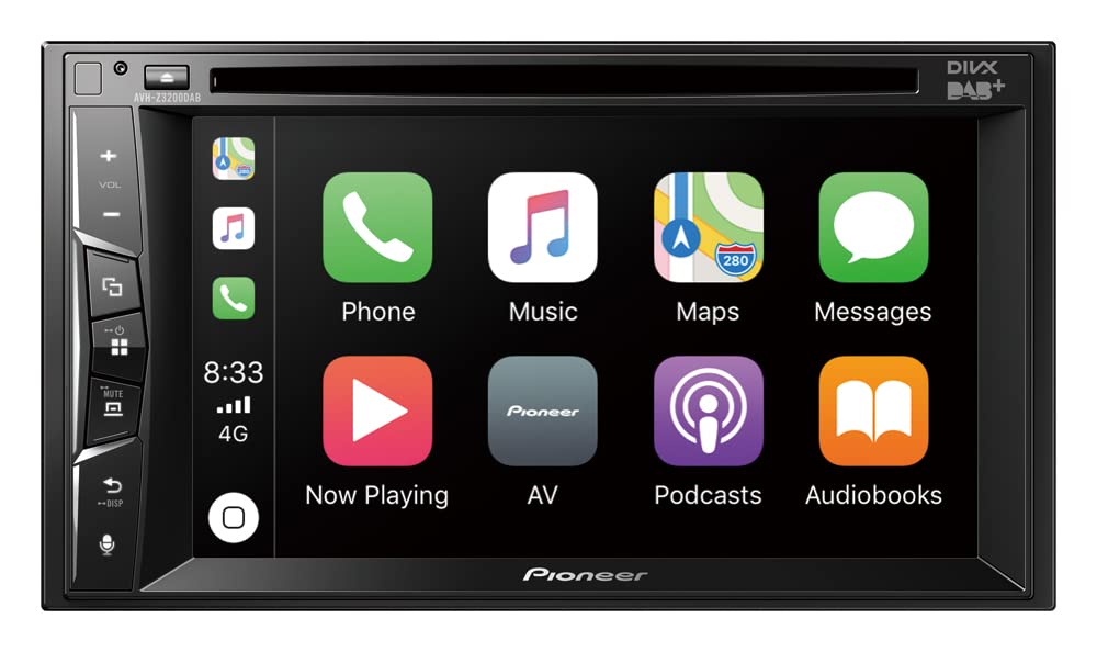 Pioneer AVH-Z3200DAB-AN inkl. DAB-Antenne 2-DIN-Multimedia Player, 6,2-Zoll ClearType-Touchscreen, Smartphone-Anbindung, USB, Apple CarPlay, DAB/DAB+ Digitalradio, Bluetooth, 13-Band-Grafikequalizer von Pioneer