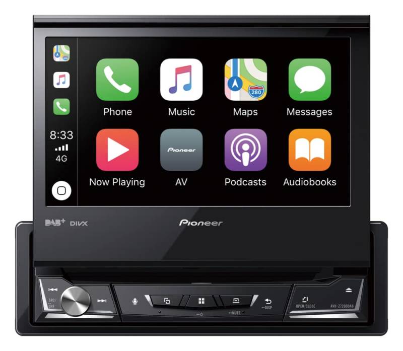 Pioneer AVH-Z7200DAB 1-DIN-Multimedia Player, ausklappbarer 7-Zoll ClearType-Touchscreen, Smartphone-Anbindung, Apple Car Play, Android Auto, USB, Bluetooth, 13-Band-Grafikequalizer von Pioneer