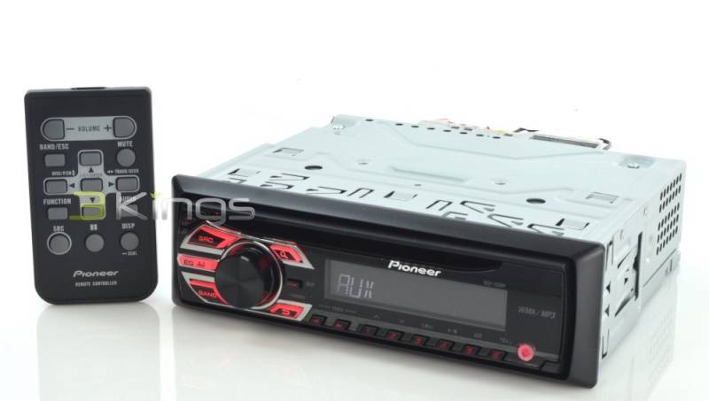 Pioneer DEH-150MP CD-Tuner, Front AUX-IN, 4x 50 Watt, Displaybeleuchtung weiß, Tastaturbeleuchtung rot, MOSFET-Verstärker, 5-Band Graphic Equalizer von Pioneer