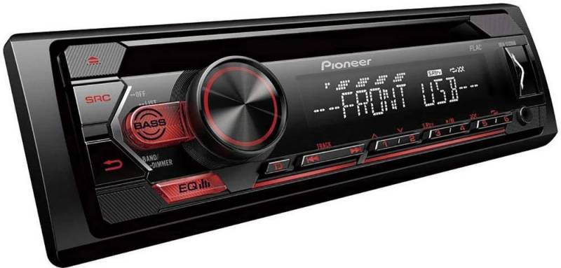 Pioneer DEH-S120UB 1-DIN RDS-Autoradio mit roter Tastenbeleuchtung, Display weiß, Android-Unterstützung, 5-Band-Equalizer, CD, MP3, USB, AUX-Eingang, ARC App von Pioneer