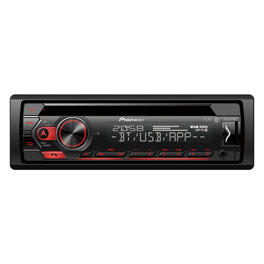 Pioneer DEH-S320BT | 1DIN Autoradio | CD-Tuner mit RDS | Bluetooth | MP3 | USB und AUX-Eingang | Freisprecheinrichtung | Smart Sync App | 13-Band Equalizer von Pioneer