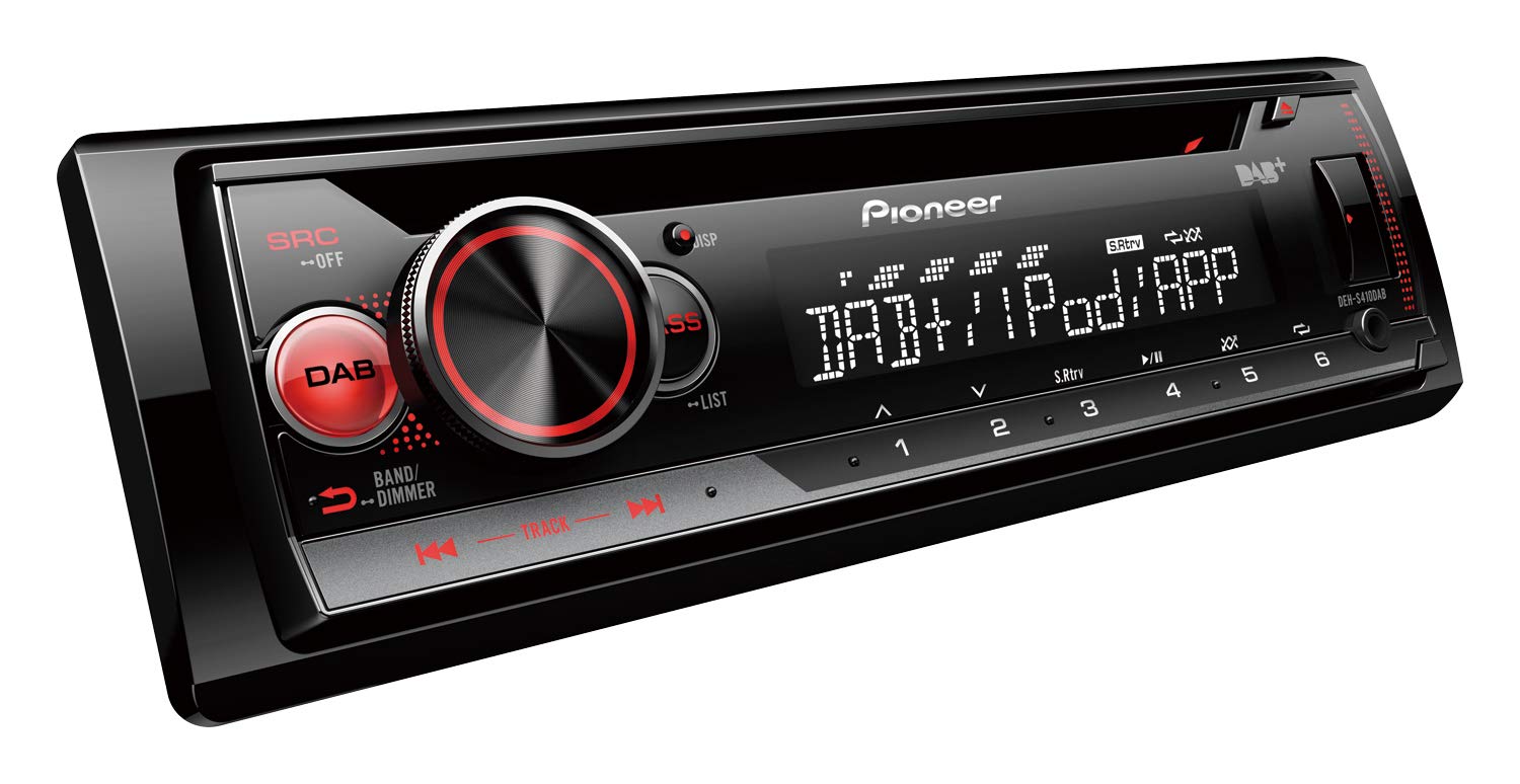 Pioneer DEH-S410DAB | 1DIN Autoradio | CD-Tuner mit DAB+ und RDS | MP3 | USB und AUX-Eingang | iPhone-Steuerung | ARC App | 5-Band Equalizer | RGB-Beleuchtung, m. dab+, 1din m. dab+ von Pioneer