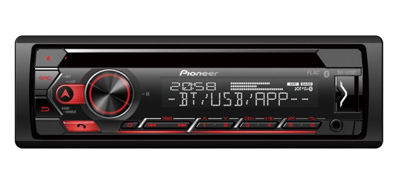Pioneer DEH-S420BT, 1-DIN Autoradio, CD-Tuner mit RDS, Bluetooth, MP3, USB und AUX-Eingang, Freisprecheinrichtung, Smart Sync App, 13-Band-Equalizer, iPod-Steuerung von Pioneer