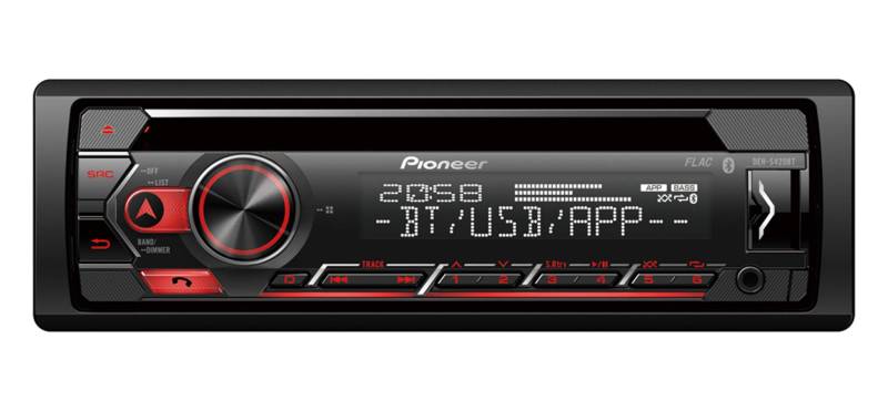 Pioneer DEH-S420BT | 1DIN Autoradio | CD-Tuner mit RDS | Bluetooth | MP3 | USB und AUX-Eingang | Freisprecheinrichtung | Smart Sync App | 13-Band Equalizer | iPod-Steuerung von Pioneer