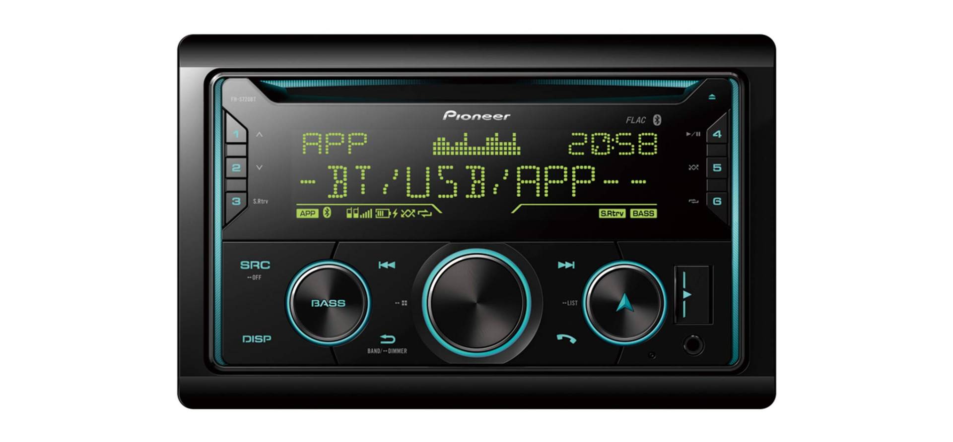 Pioneer FH-S720DAB FH-S720BT CD-Autoradio 2DIN CD-Autoradio mit Bluetooth Freisprecheinrichtung, Front AUX & USB Anschluss von Pioneer