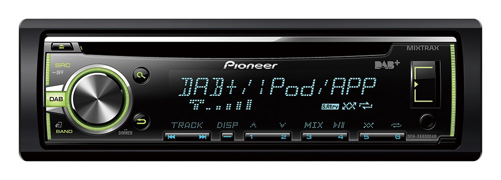 Pioneer DEH-X6800DABAN Schwarz 200 W – Multimedia Receiver fürs Auto (schwarz, 1 DIN, 200 W, CD, CD-R, CD-RW, drehbar, MOSFET) von Pioneer