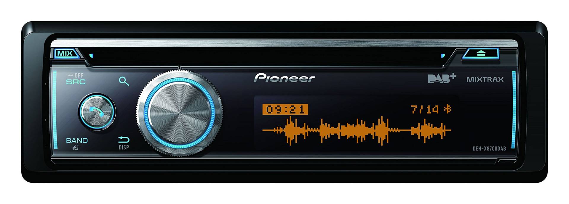 Pioneer DEH-X8700DAB , 1DIN Autoradio , CD-Tuner mit FM und DAB+ , Bluetooth , MP3 , USB und AUX-Eingang , RGB – Beleuchtung , Bluetooth Freisprecheinrichtung, Smart Sync App , 5-Band Equalizer von Pioneer