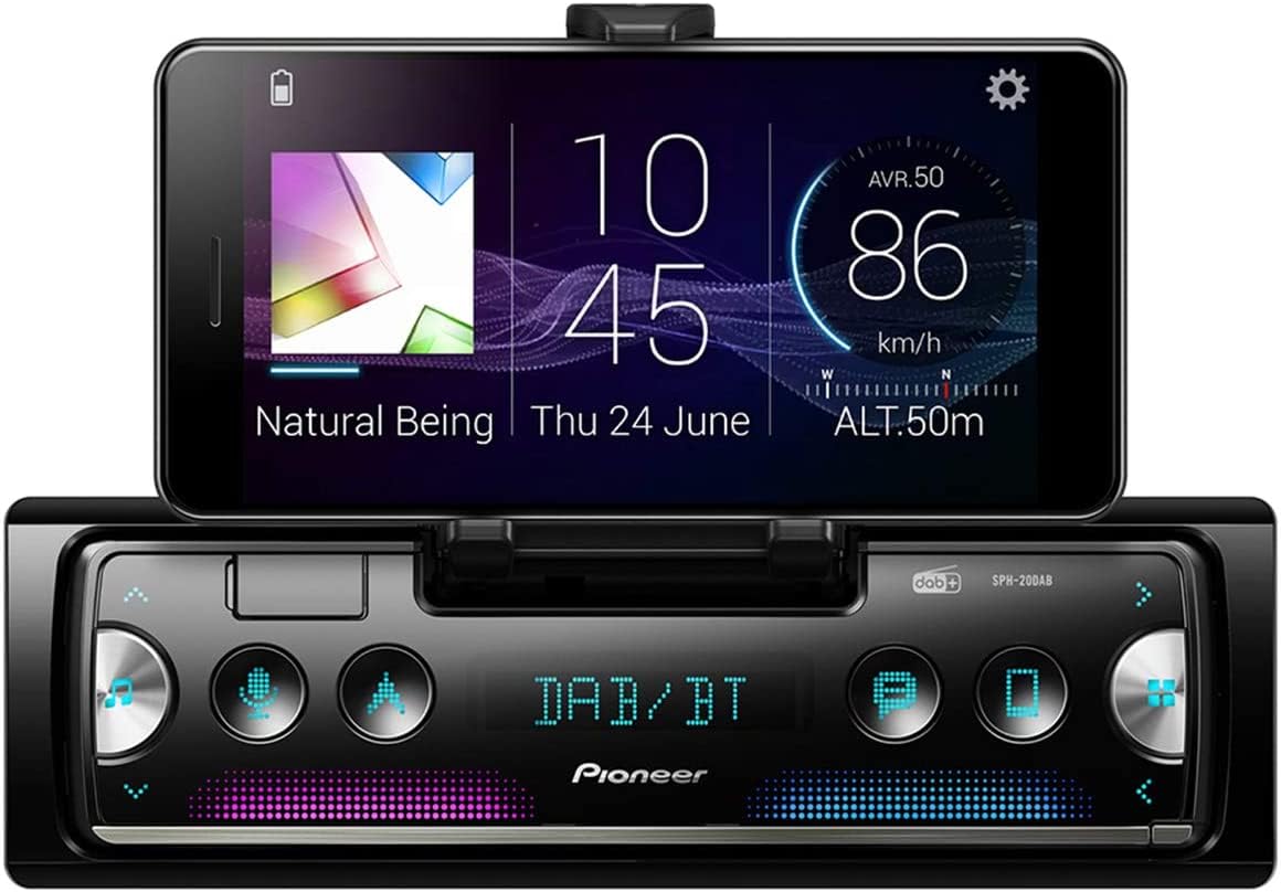Pioneer Electronics Pioneer SPH-20DAB-AN inklusive DAB-Antenne, 1-DIN-Autoradio mit RDS und DAB+, Bluetooth, USB für MP3, WMA, WAV, FLAC, Android-Unterstützung, iPhone-Steuerung, Smart Sync App von Pioneer