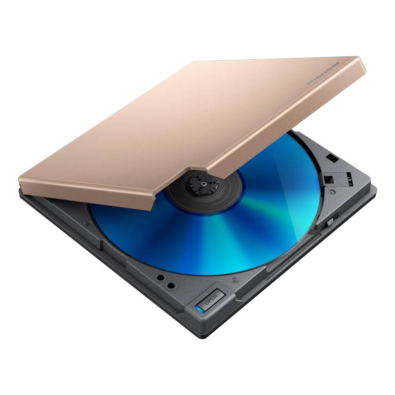 Pioneer Externes Blu-ray-Laufwerk BDR-XD08TG, USB 3.2 Gen1 (USB-Typ-C) / 2.0, schlanker tragbarer BD/DVD/CD-Brenner von Pioneer
