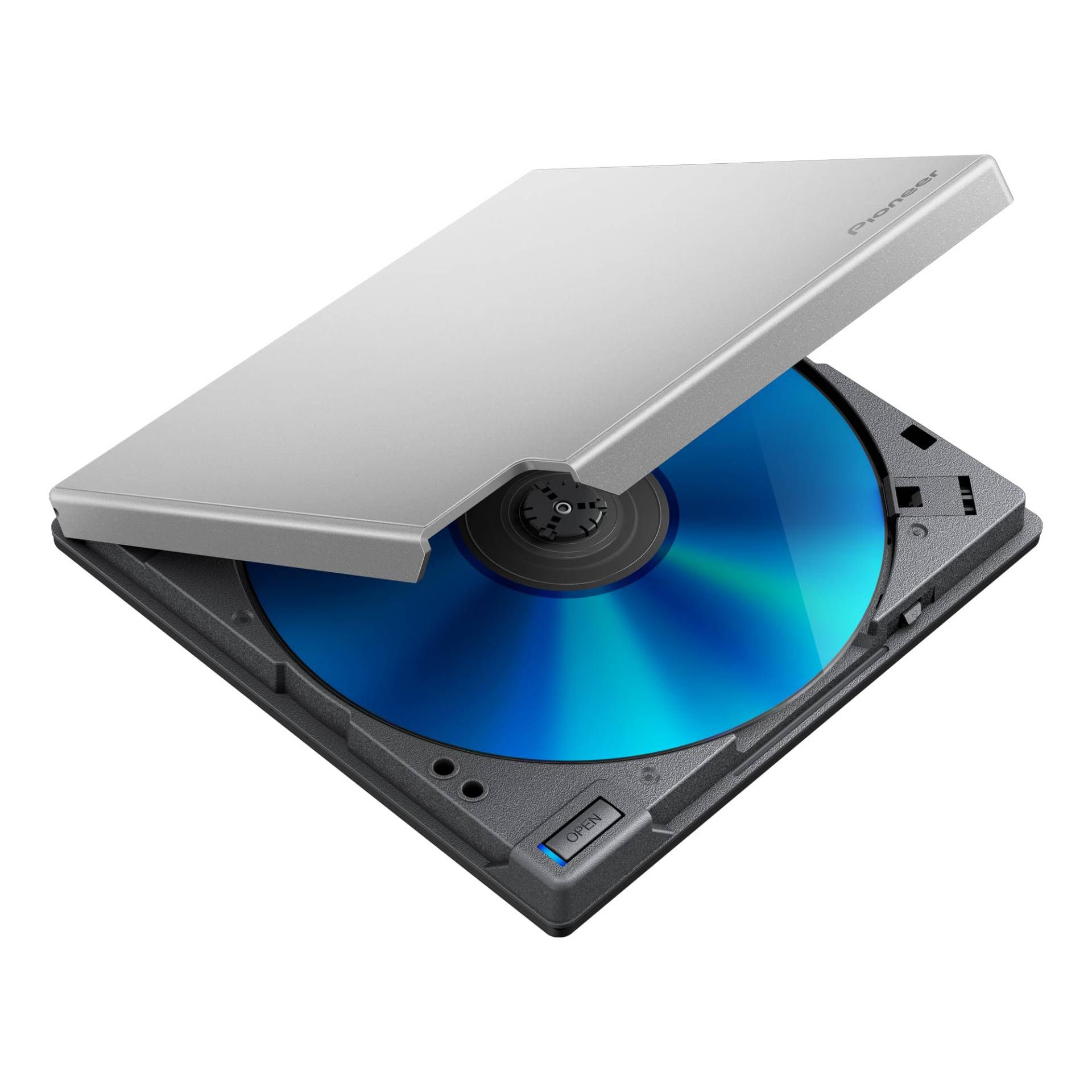 Pioneer Externes Blu-ray-Laufwerk BDR-XD08TS, USB 3.2 Gen1 (USB-Typ-C) / 2.0, schlanker tragbarer BD/DVD/CD-Brenner von Pioneer