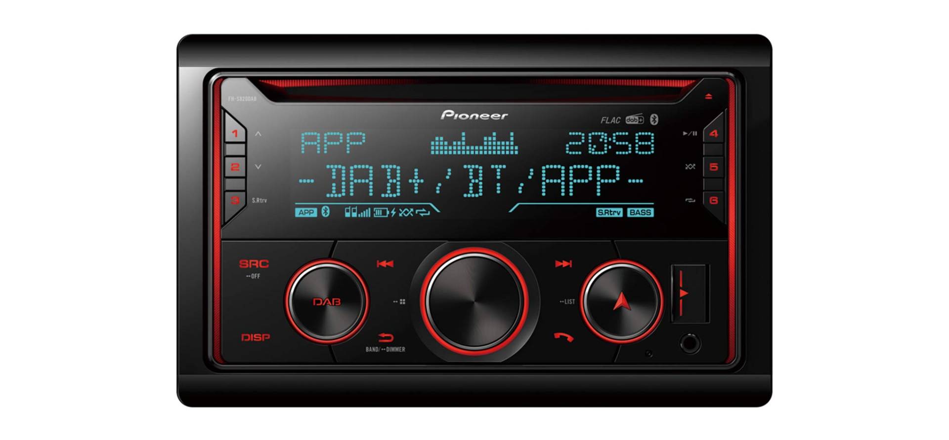 Pioneer FH-S820DAB Doppel-DIN Autoradio DAB+ Tuner, Bluetooth®-Freisprecheinrichtung, AppRadio von Pioneer