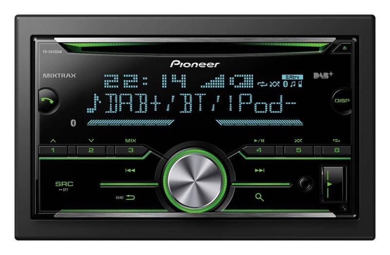 Pioneer FH-X840DABAN Doppel DIN DAB CD-Tuner, Bluetooth und Mixtrax schwarz inkl. DAB-Antenne von Pioneer