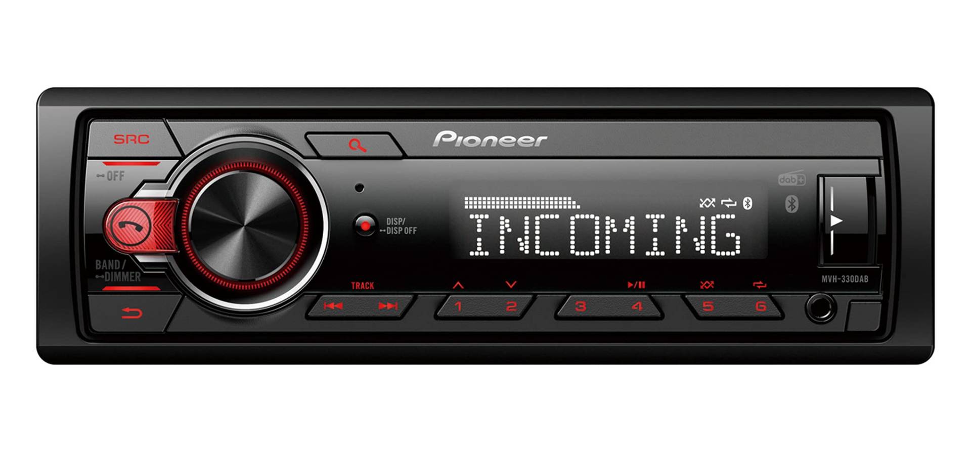 Pioneer MVH-330DAB-AN, 1DIN Autoradio mit RDS und DAB+, USB, AUX-Eingang, Bluetooth, geringe Einbautiefe mit DAB Antenne von Pioneer