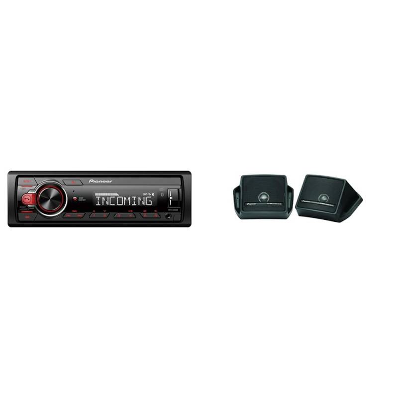 Pioneer MVH-330DAB-AN, 1DIN Autoradio mit RDS und DAB+ & Electronics TS-44 Breitband-Aufbaulautsprecher (40 W) von Pioneer