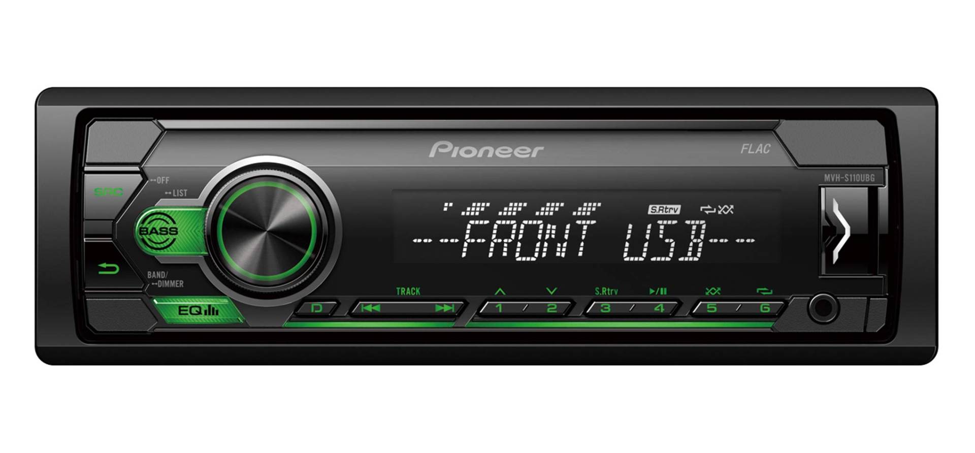 Pioneer MVH-S110UBG | 1DIN Autoradio mit RDS | grün | halbe Einbautiefe | 4x50Watt | USB | MP3 | AUX-Eingang | Android-Unterstützung | 5-Band Equalizer | ARC App von Pioneer