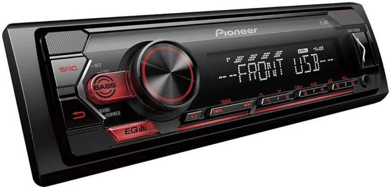 Pioneer MVH-S120UB, 1DIN Autoradio mit RDS, rot, halbe Einbautiefe, 4 x 50 Watt, USB, MP3, AUX-Eingang, Android-Unterstützung, 5-Band-Equalizer, ARC App von Pioneer