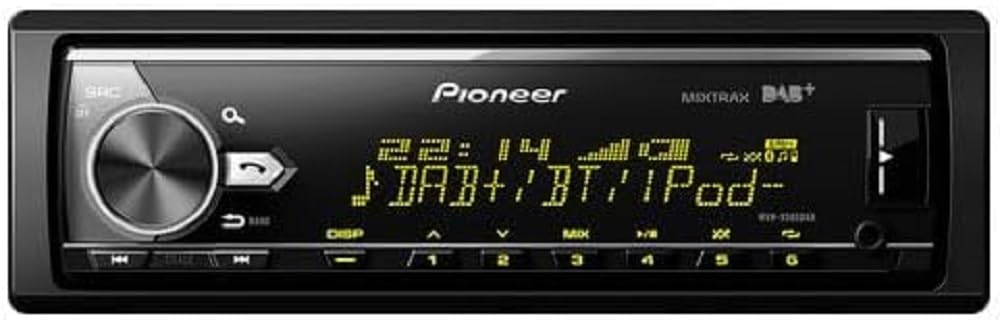 Pioneer MVH-X580DABAN inkl. DAB-Antenne, 1DIN Autoradio mit DAB+, RGB, deutsche Menüführung, Bluetooth, USB, AUX-Eingang, iPod/iPhone-Direktsteuerung, Freisprecheinrichtung, Smart Sync von Pioneer