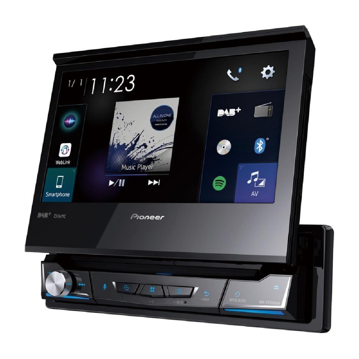 Pioneer AVH-Z7200DAB-AN inkl. DAB-Antenne, 1-DIN-Multimedia Player, ausklappbarer 7-Zoll ClearType-Touchscreen, Smartphone-Anbindung, Apple Car Play, USB, Bluetooth, 13-Band-Grafikequalizer von Pioneer