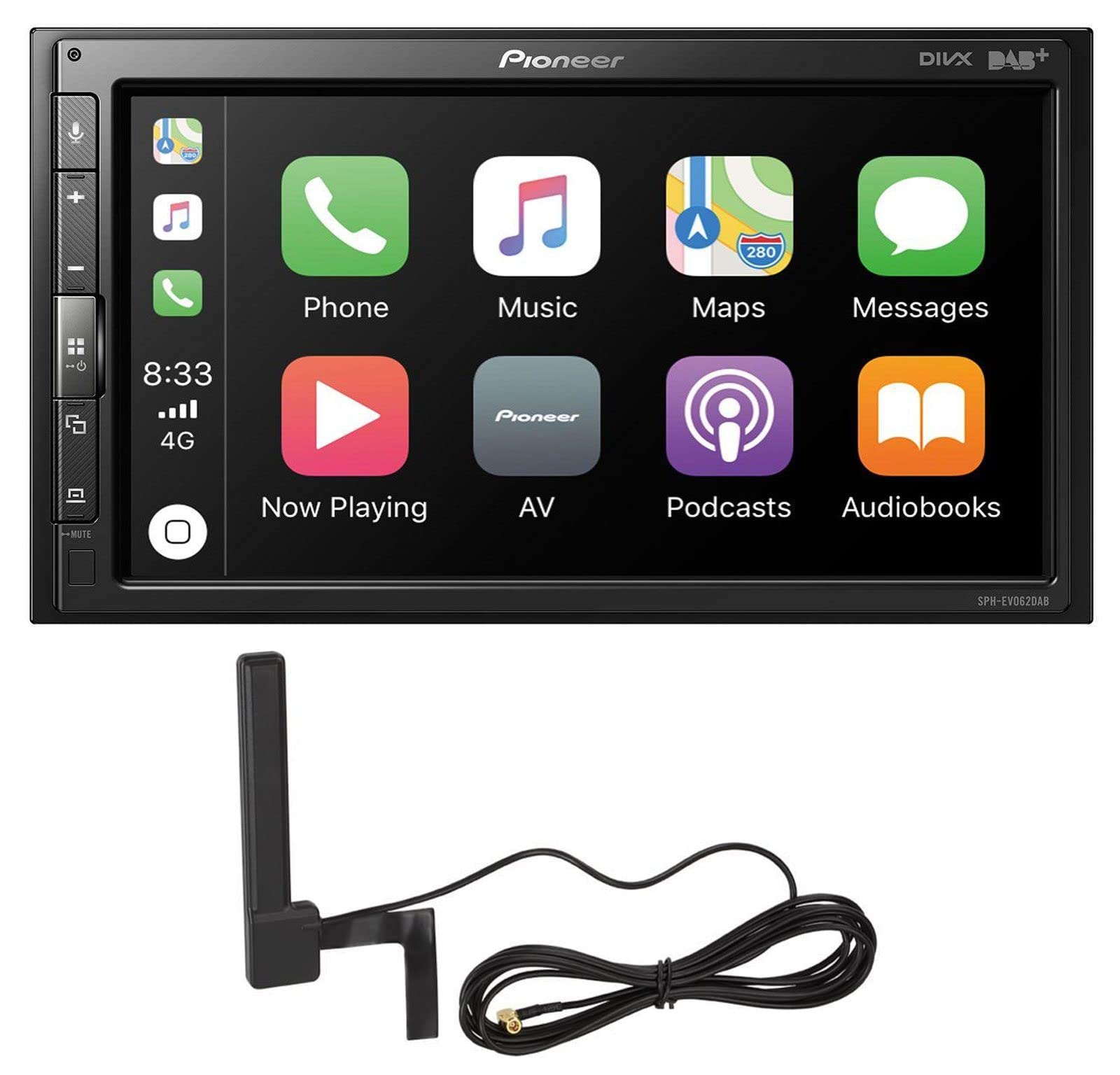 Pioneer SPH-EVO62DAB-AN Mediacenter – 6,8-Zoll Touchscreen, 1,5A Quick-Charging USB, Apple CarPlay, Android Auto, DAB/DAB+ Digitalradio, Bluetooth, 13-Band-Equalizer, inklusive DAB-Antenne Pioneer SPH-EVO62DAB-AN Mediacenter – 6,8-Zoll Touchscreen, 1,5A Quick-Charging USB, Apple CarPlay, Android Auto, DAB/DAB+ Digitalradio, Bluetooth, 13-Band-Equalizer, inklusive DAB-Antenne von Pioneer