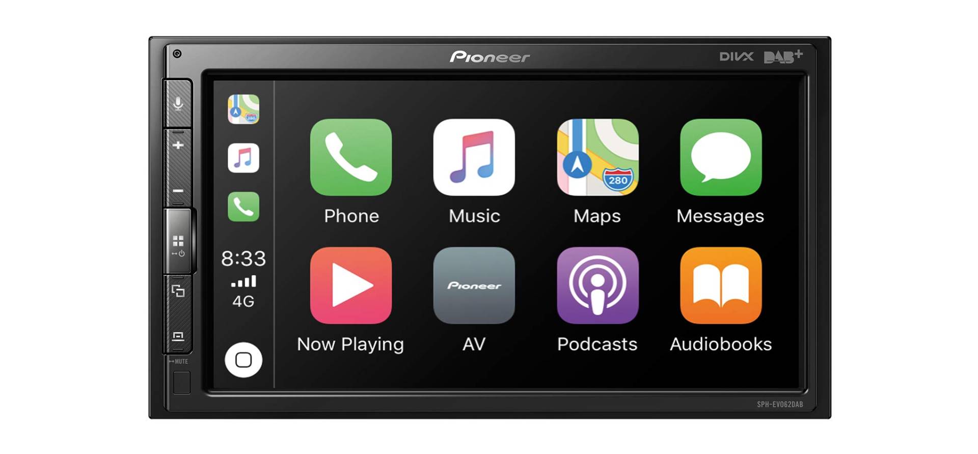 Pioneer SPH-EVO62DAB Mediacenter – 6,8-Zoll Touchscreen, 1,5A Quick-Charging USB, Apple CarPlay, Android Auto, DAB/DAB+ Digitalradio, Bluetooth, 13-Band-Equalizer von Pioneer