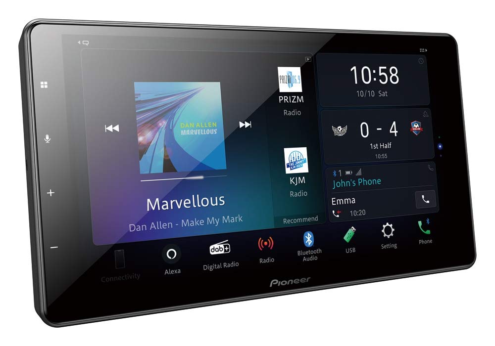 Pioneer SPH-EVO93DAB Mediacenter – 9-Zoll Touchscreen, Wi-Fi, Alexa Sprachsteuerung, Apple CarPlay, Android Auto, DAB/DAB+ Digitalradio, Bluetooth, 13-Band-Equalizer von Pioneer