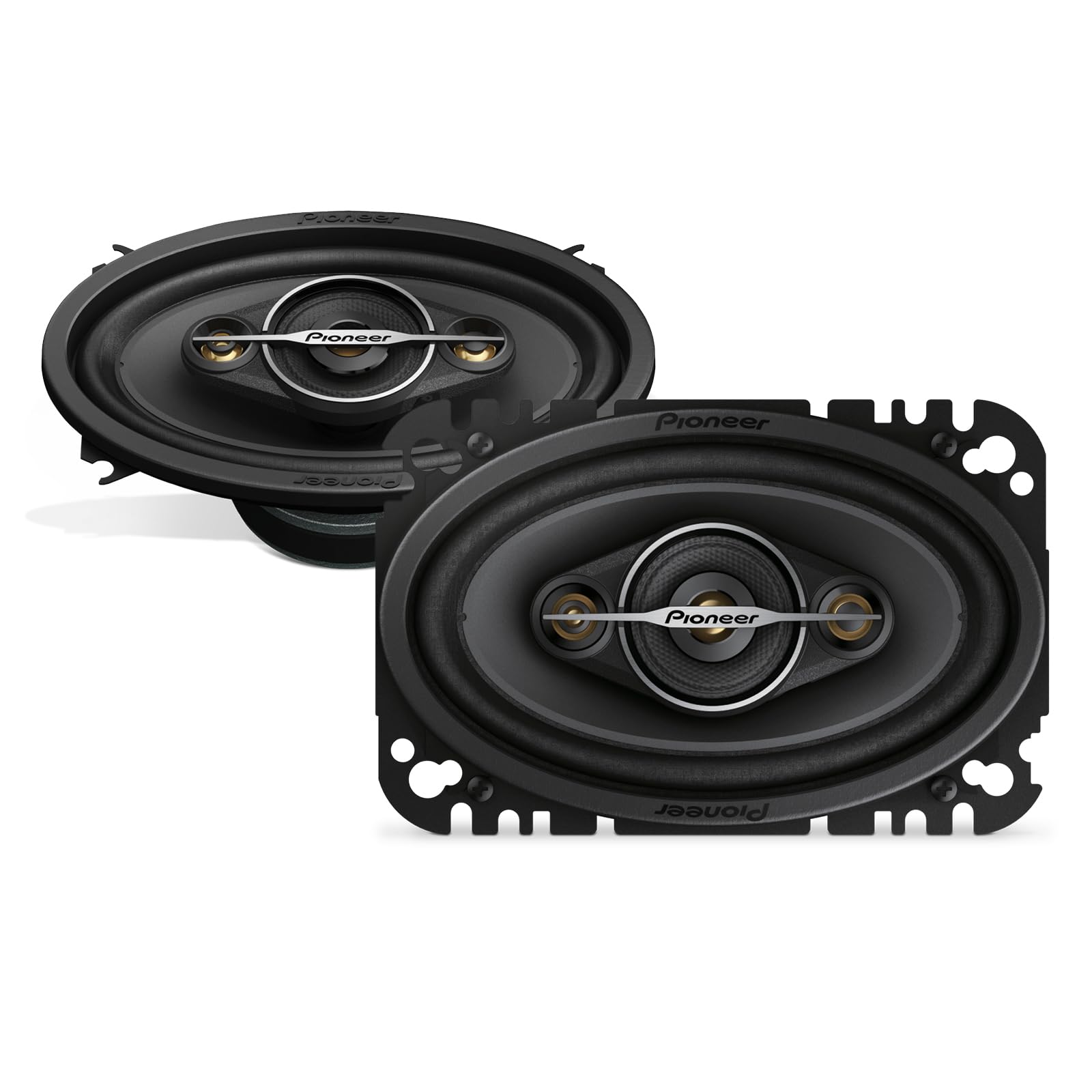 Pioneer TS-A4671F 4 x 6" 4-Weg-Koaxial-Lautsprecher Set mit 2 Lautsprechern (je 210 W max., 30 W Sinus), kraftvoller Klang, hoher Wirkungsgrad, 42 mm Einbautiefe, 93 x 153 mm Einbauausschnitt von Pioneer