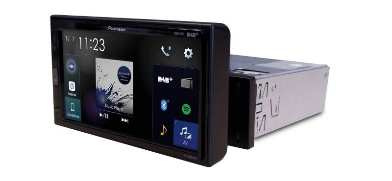 Pioneer SPH-EVO62DAB Mediacenter – 6,8-Zoll Touchscreen, 1,5A Quick-Charging USB, Apple CarPlay, Android Auto, DAB/DAB+ Digitalradio, Bluetooth, 13-Band-Equalizer von Pioneer