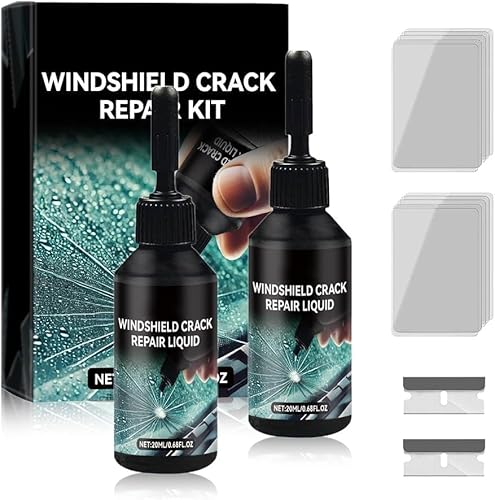 Steinschlag Reparaturset Windschutzscheibe, 2 Stück Windshield Crack Repair Kit, Windschutzscheibe reparaturset Glas Reparatur Set, Glasreparaturflüssigkeit Zur Reparatur von Langer Rissen, Rissen Steinschlag Reparaturset Windschutzscheibe, 2 Stück Windshield Crack Repair Kit, Windschutzscheibe reparaturset Glas Reparatur Set, Glasreparaturflüssigkeit Zur Reparatur von Langer Rissen, Rissen von Pipihome