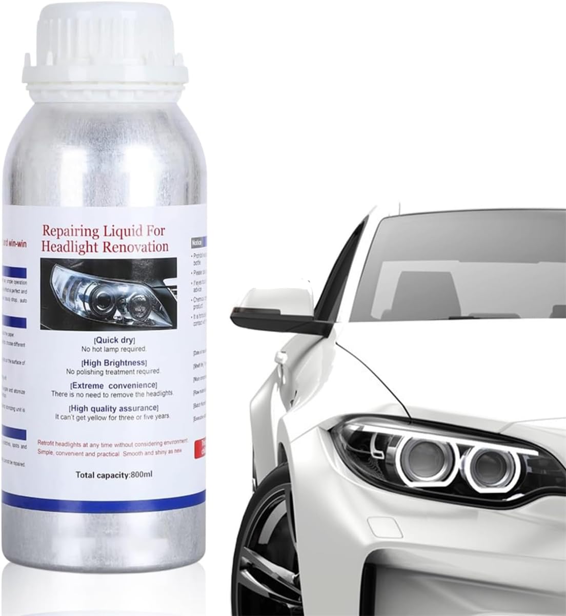 Pisheng 800 g Auto-Scheinwerfer-Restaurierungsflüssigkeit, Auto-Scheinwerferlinsen-Reparaturflüssigkeit, zur Reparatur von Scheinwerfervergilbung, Oxidation, Trübung und Kratzern Pisheng 800 g Auto-Scheinwerfer-Restaurierungsflüssigkeit, Auto-Scheinwerferlinsen-Reparaturflüssigkeit, zur Reparatur von Scheinwerfervergilbung, Oxidation, Trübung und Kratzern von Pisheng