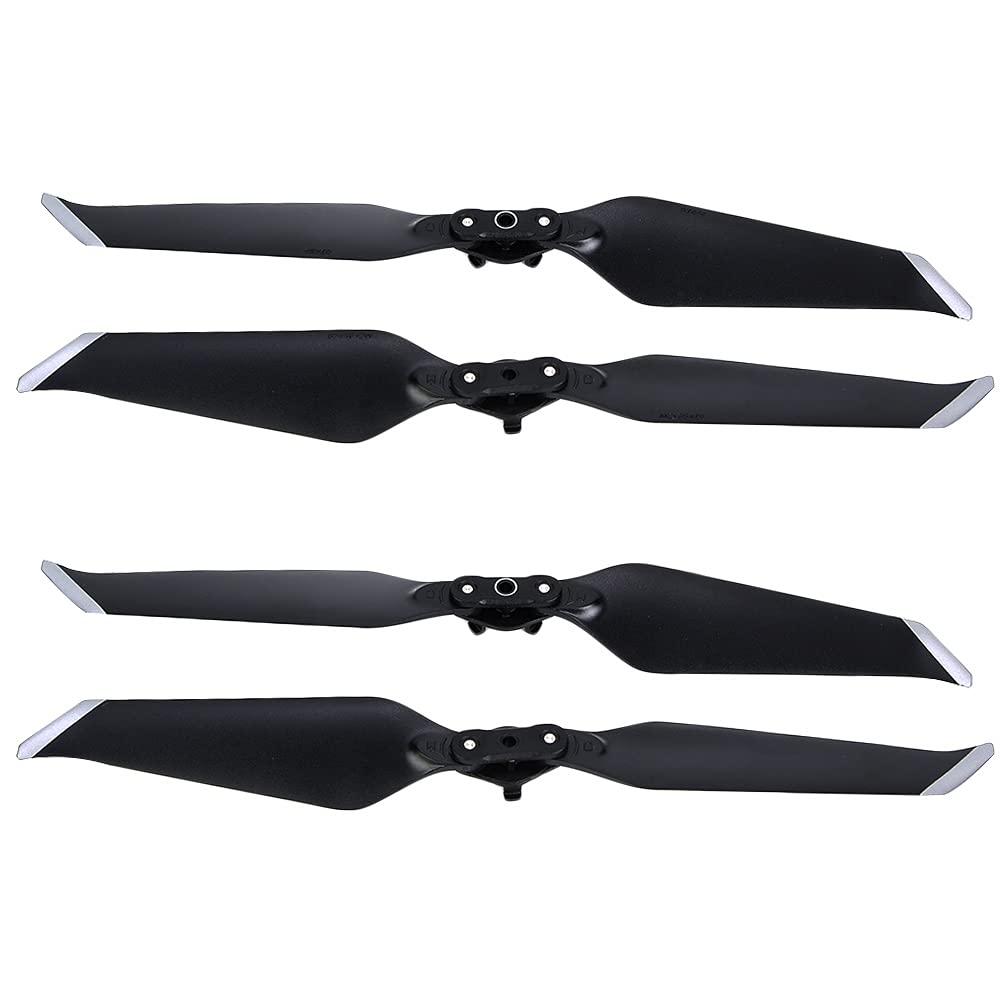 2 Paar Geräuscharme Propeller, Schnellverschluss-Propellerblätter, Leichte Propeller für Quadrocopter-Drohnen für 2 PRO Zoom (Grauer Rand, 2 Paar Set) von Pissente