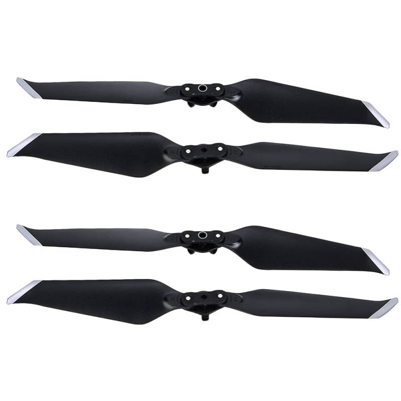 2 Paar Geräuscharme Propeller, Schnellverschluss-Propellerblätter, Leichte Propeller für Quadrocopter-Drohnen für 2 PRO Zoom (Grauer Rand, 2 Paar Set) von Pissente