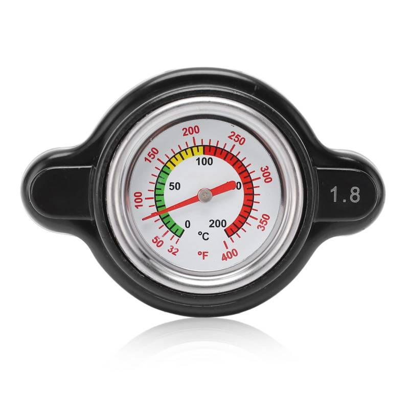Kühlerdeckel, Kühler Kappe mit Temperatur Messgerät, 1,8-Hochdruckheizkühler-Abdeckung Thermometer-Heizkörper Abdeckung Temp-Messgerät Hochdruck-Kühler Kappe mit Temperatur Messgerät 1,8 Bar von Pissente