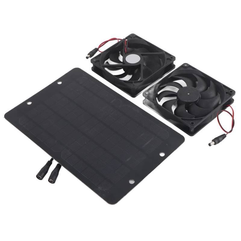 Solar Ventilator, Solarpanel-Ventilator-Set, 10 W, Dual-Luftabsaugung, Lüftungsgeräte für den Außenbereich, Solarpanel-betriebener Dual-Ventilator, Multifunktionaler Solar-Abluftventilator von Pissente
