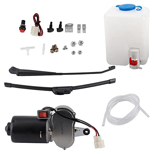 Windschutzscheibenwischer Set, Universal-UTV-Elektro-Scheibenwischermotor-Kit Wischerbaugruppe Universal-Auto-Wischer-Montagesatz Elektrischer Scheibenwischer für UTV ATV von Pissente