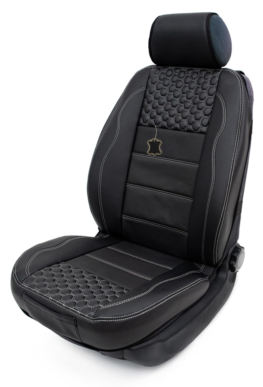 Piton Hexagony Sitzauflage Auto, Autositzschoner, Sitzschoner Auto, hermittel in der EU, universeller Sitzbezug, Sitzschutz kompatibel mit den meisten Autos und SUV (Weiß, Leder) Piton Hexagony Sitzauflage Auto, Autositzschoner, Sitzschoner Auto, hermittel in der EU, universeller Sitzbezug, Sitzschutz kompatibel mit den meisten Autos und SUV (Weiß, Leder) von Piton