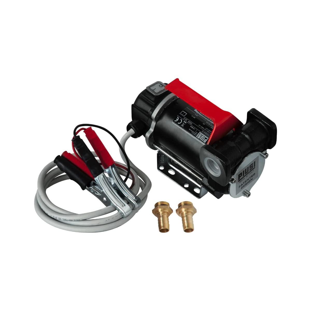 PIUSI Tragbares Diesel-Umfüllset 24/12V, Förderleistung 30/50 Liter/Minute mit Klemmen, Gewindeanschlüsse inline 3/4" BSP und Schlauchhalter Rohr 19 mm | Carry 3000 F00224240 von Piusi
